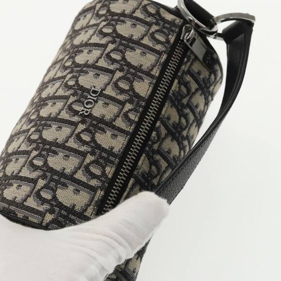 DIOR Trotter Canvas Oblique Shoulder Bag Blue - Picture 7 of 14